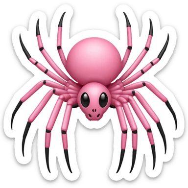 White and pink spider emoji sticker