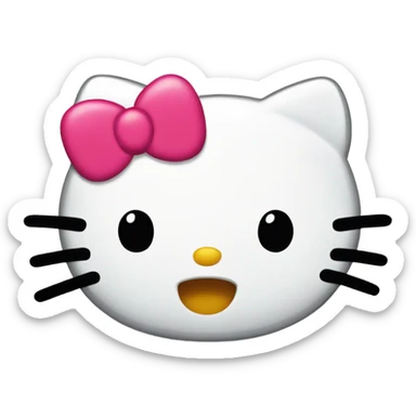 Hello kitty head with black dot eyes and no mouth sticker