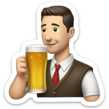 Lewandowski drinking beer sticker