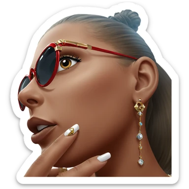 girl with stylish jewelry portrait sticker