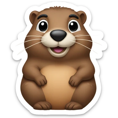 Winking groundhog sticker