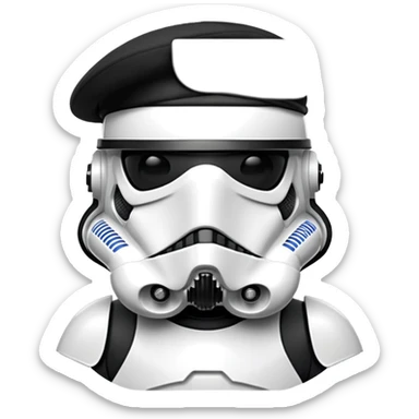 Stormtrooper wearing black beret sticker