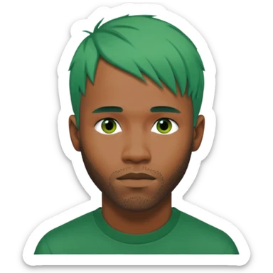 frank ocean with green hair emoji  sticker