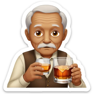 Old man, drinking whiskey sticker