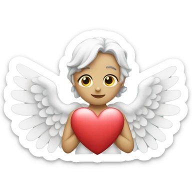 heart with angel wings sticker