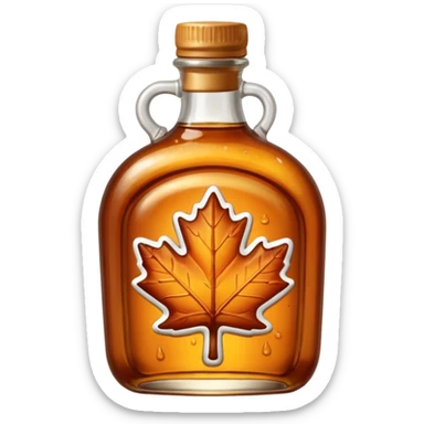 Cute bottle of maple syrup sticker