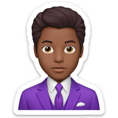 Prince Rogers Nelson with dark brown hair sticker