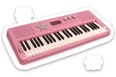 pink kpop idol stage keyboard, sparkly and fashionable sticker
