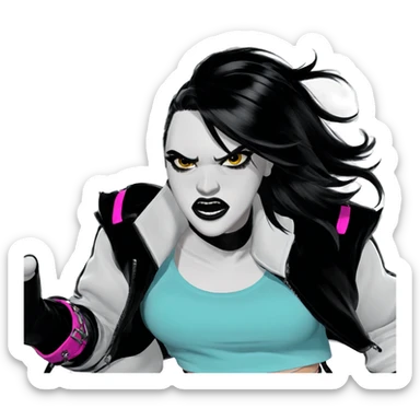 edgy girl fashion portrait sticker