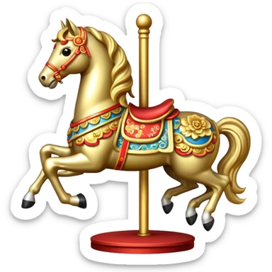 Chinese new year 马，旋转木马🎠 sticker