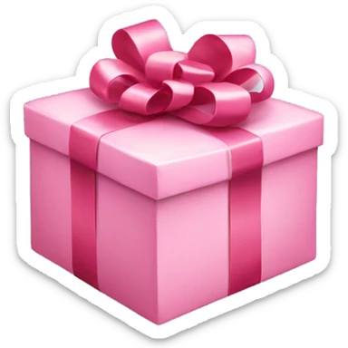Christmas gift with pink wrapping and white bow sticker