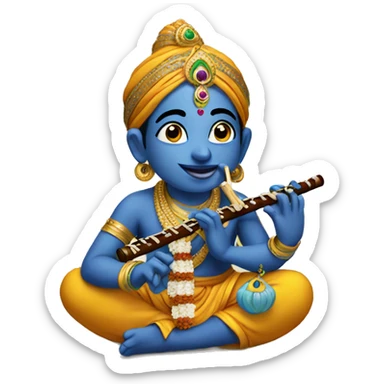 Krishna with flute sticker