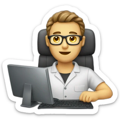 travailler ordinateur sticker