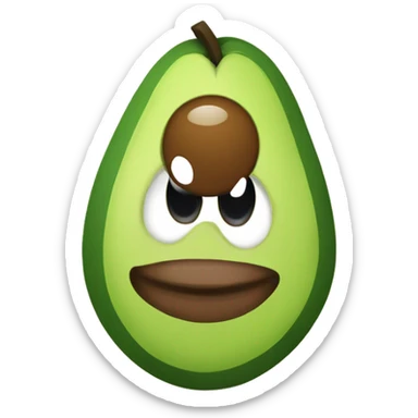 Aguacate con maquillaje y labios grandes  sticker