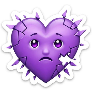 purple broken heart sticker