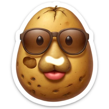 potato with sunglasses sticker