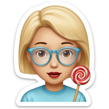 single charactarized personified candy sweet treat with glassess sticker