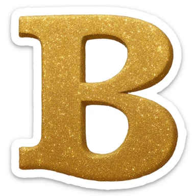 Golden glitter letter b sticker