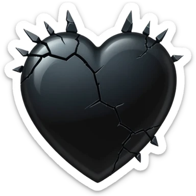 Black heart break emoji sticker