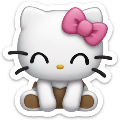 Tired hello kitty sticker