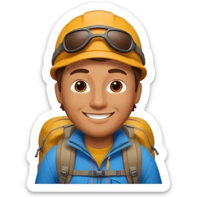 memoji face iphone: men hiking sticker
