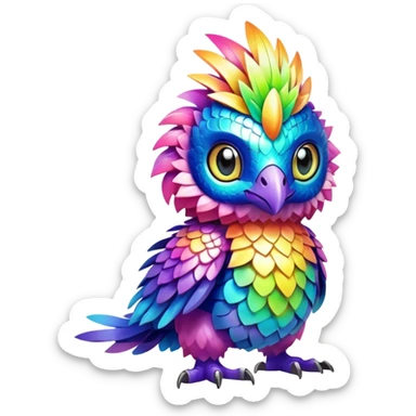 Colorful Exotic Mythological Ethereal Cute Pokémon-Fantasy-Animal-Digimon-Monster-Beast-Fakémon-hybrid-creature (full body) sticker
