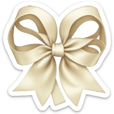 Cream bow sticker