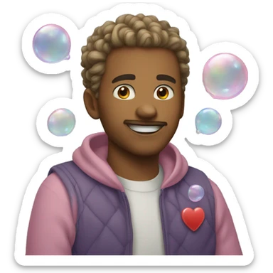 Bubble heart sticker