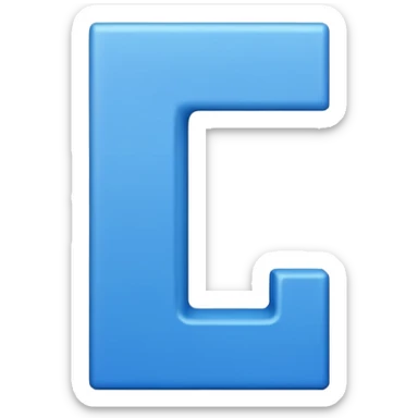 capital letter "L" printed in blue color square shape in center sticker