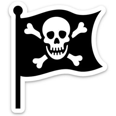pirate flag with skull and crossbones, jolly roger sticker