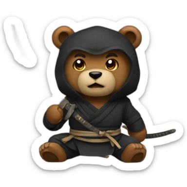 A ninja bear sticker