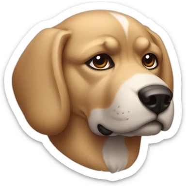 Stoic muscular dog sticker