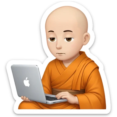 monk breathing browsing internet sticker