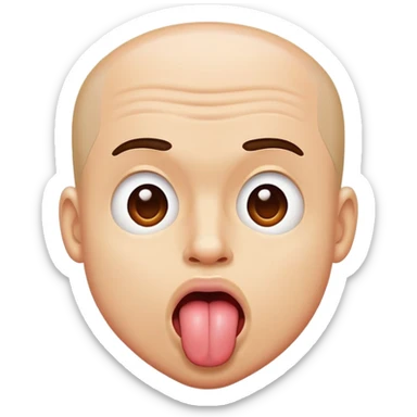 profile view of a man sticking his tongue out sticker