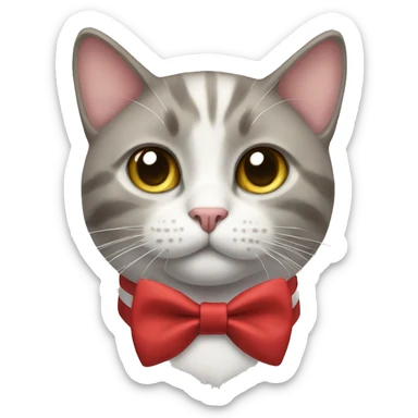 cat with a bow tie sticker