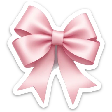 Light pink thin ribbon bow sticker