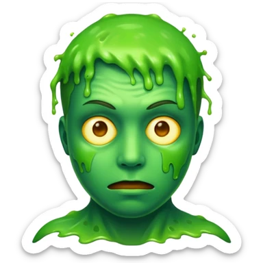 bust with slimey radioactive face sticker