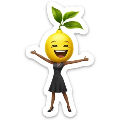 lemon with happy face waving at hot mama sticker