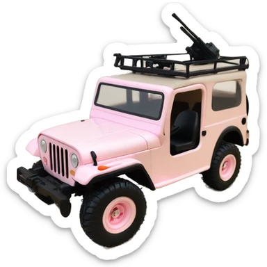 Pale Pink Willy’s  army jeep rc car sticker
