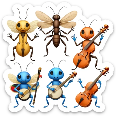 Musician Insects sticker