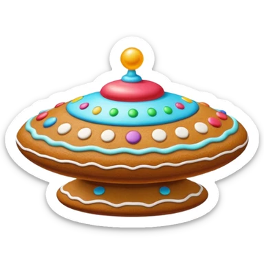 gingerbread in a shape of ufo sticker