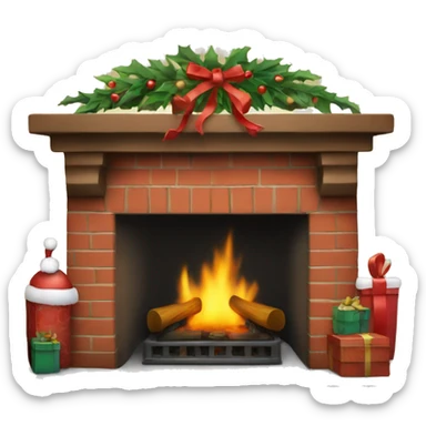 Christmas fireplace sticker