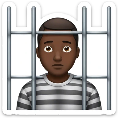 Man behind prison bars sticker