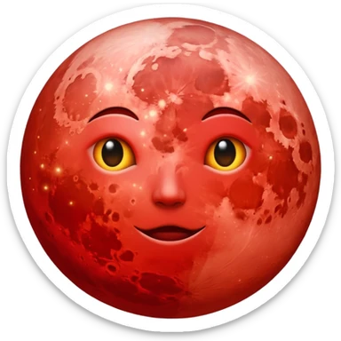 Red moon sticker