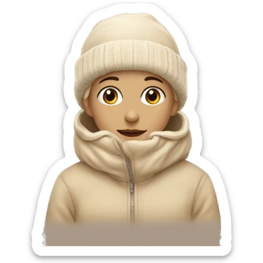 Winter aesthetic beige sticker