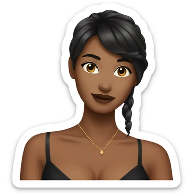 demure black dress selfie sticker