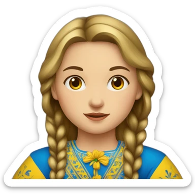 ukrainian girl in vyshyvanka sticker