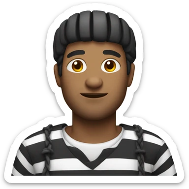 a prisoner man dressed in prisoner striped clothes sticker