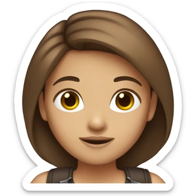 Girl whit brown hair sticker