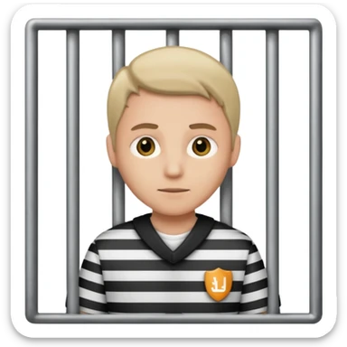 person in jail behind bars sticker